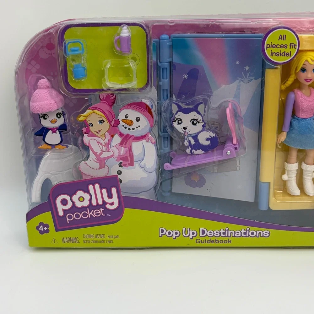 Polly Pocket Pop Up Destinations Guidebook Winter Playset Mattel R2632 2009‎ NEW